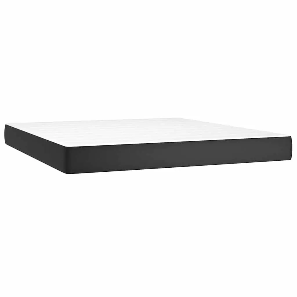 Queen Pocket Spring Bed Mattress 152x203cm Medium Firmness Black Faux Leather