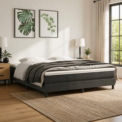 Queen Medium Firm Pocket Spring Mattress in Grey Velvet