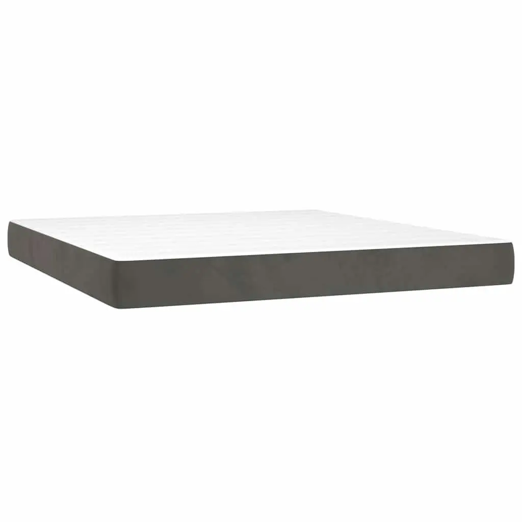 Queen Medium Firm Pocket Spring Mattress in Grey Velvet