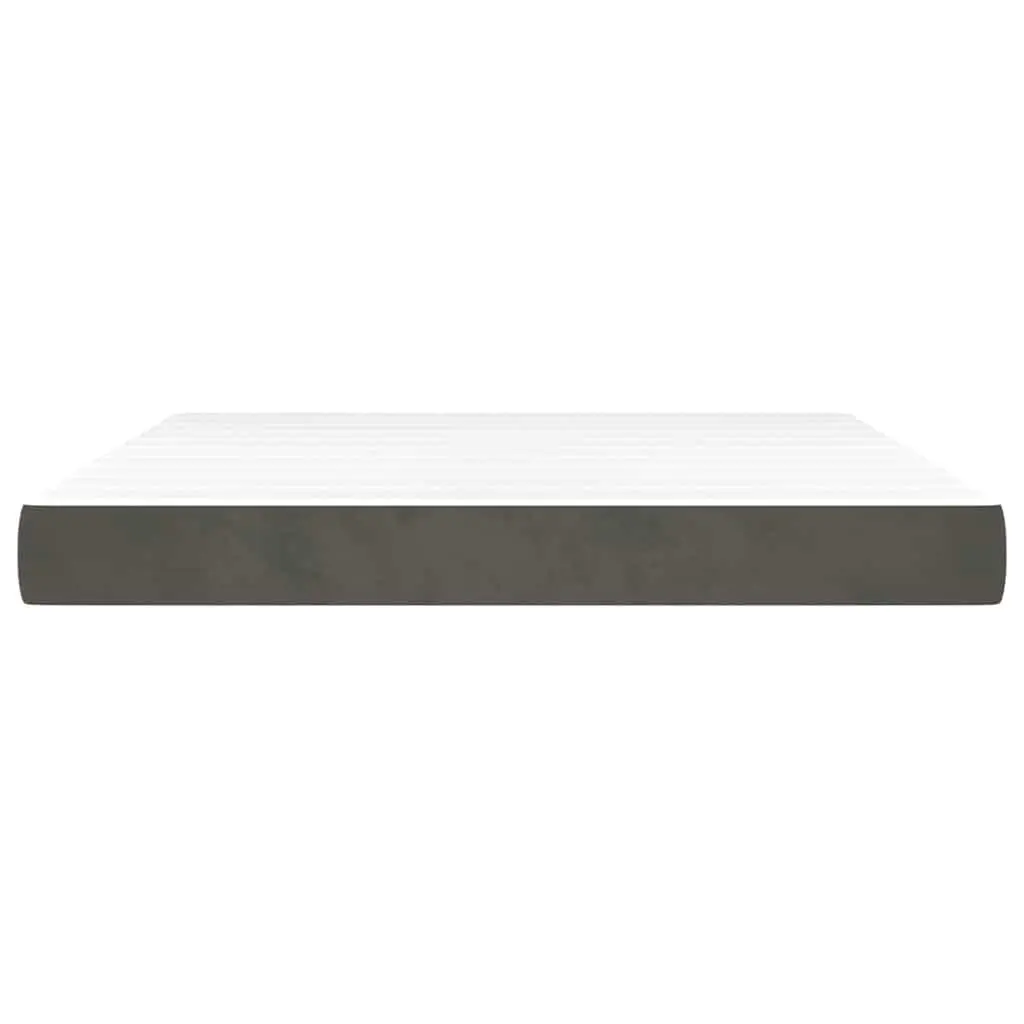 Queen Medium Firm Pocket Spring Mattress in Grey Velvet