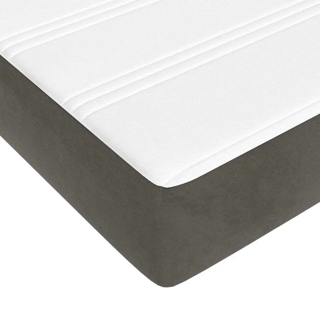 Queen Medium Firm Pocket Spring Mattress in Grey Velvet
