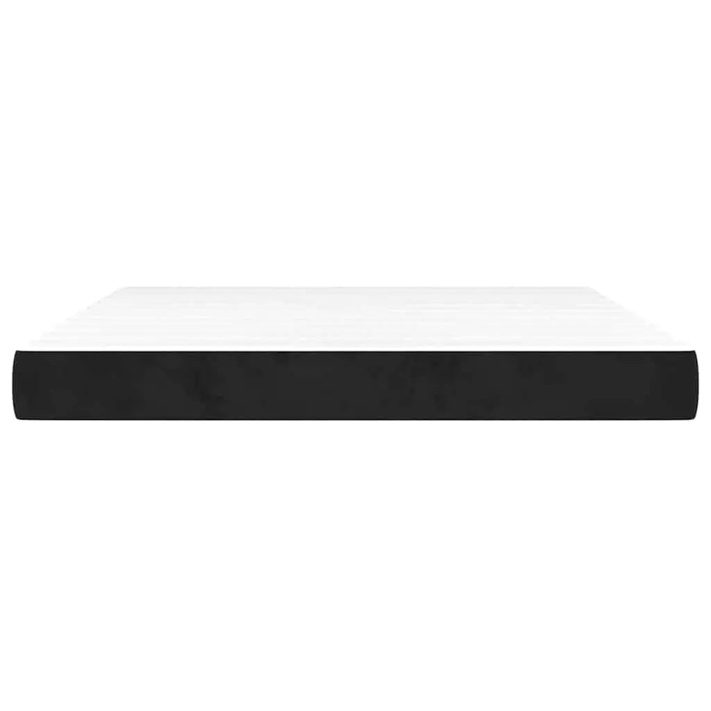Queen Size Mattress Pocket Spring Medium Firm Black Velvet 153x203x20cm