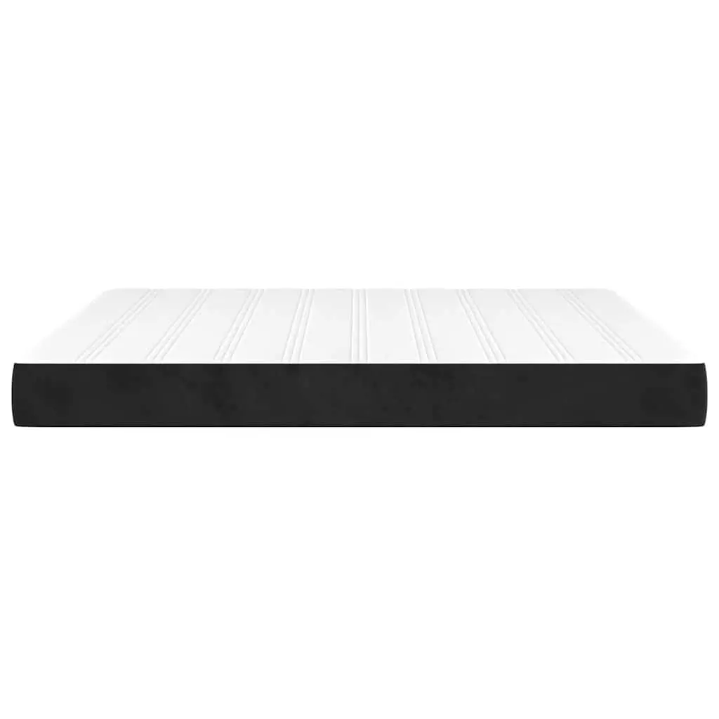 Queen Size Mattress Pocket Spring Medium Firm Black Velvet 153x203x20cm