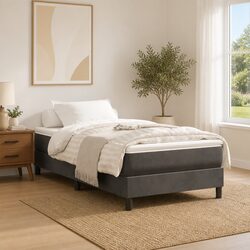 Medium-Firm Pocket Spring Mattress in Grey Velvet