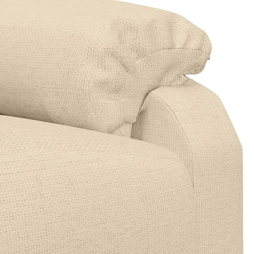 Electric Massage Chair Fabric Cream 6 Massage Points 3 Reclining Positions