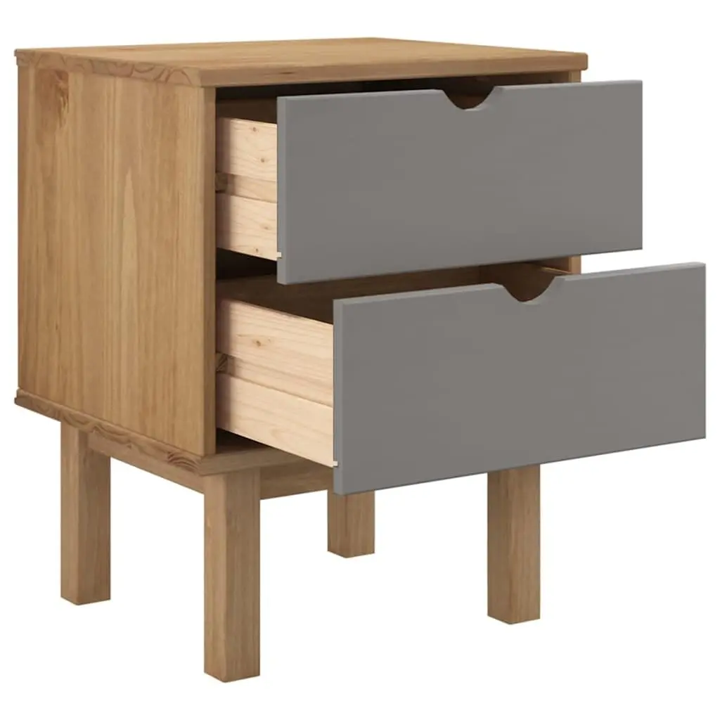 Scandinavian Style Solid Pine Nightstand with Drawers