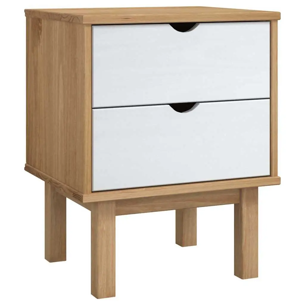 Bedside Cabinet Nightstand with Drawers Scandinavian Design Solid Pine Wood