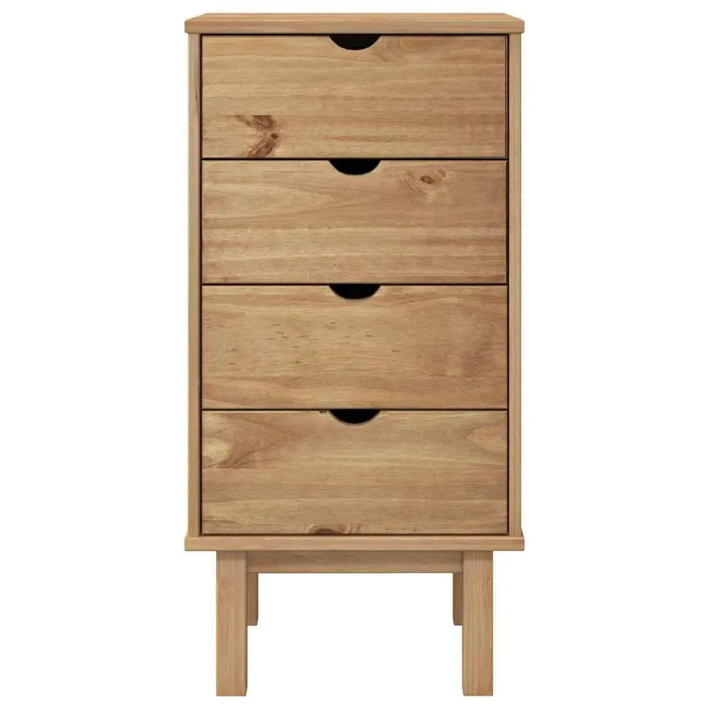 Drawer Cabinet Scandinavian Style 45x39x90cm Solid Pine Wood 4 Drawer Storage
