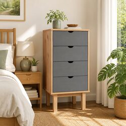 Scandinavian Style Grey Drawer Cabinet for Elegant Storage