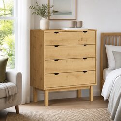 4-Drawer Chest of Drawers in Brown Wooden Finish