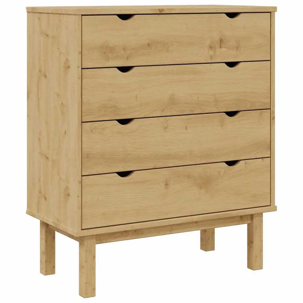 Drawer Cabinet Scandinavian Style 4 Drawer Chest Solid Pine Wood
