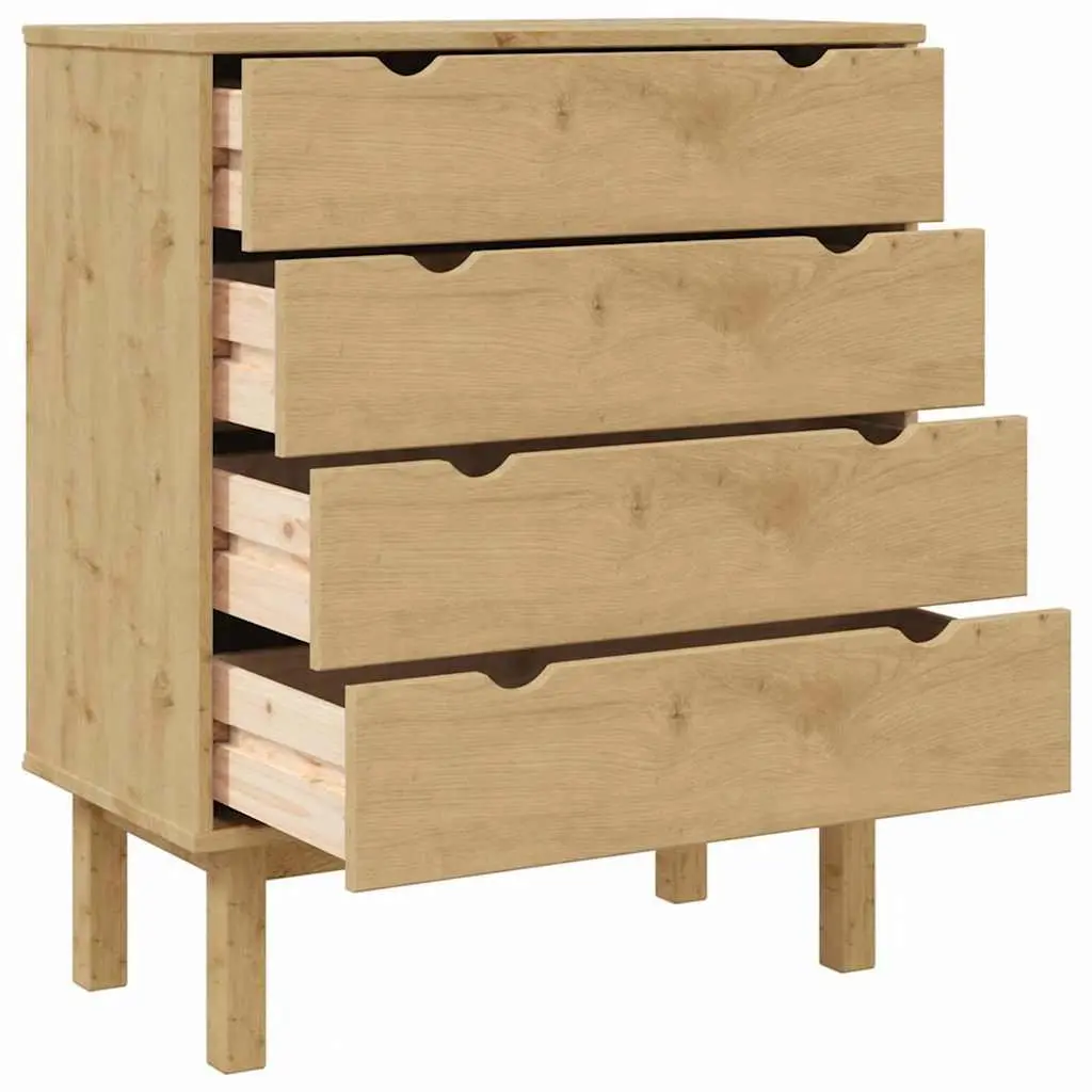 Drawer Cabinet Scandinavian Style 4 Drawer Chest Solid Pine Wood