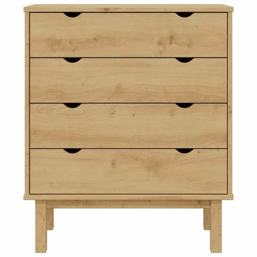Drawer Cabinet Scandinavian Style 4 Drawer Chest Solid Pine Wood