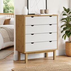 Scandinavian-Style 4 Drawer Wooden Cabinet for Home