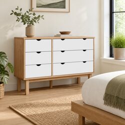 Scandinavian Style 6-Drawer Wooden Cabinet for Home