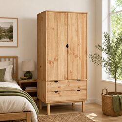 Scandinavian Design Wooden Wardrobe Storage Cabinet