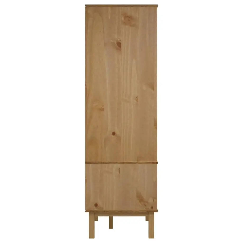 Wardrobe Grey 76.5x53x172cm Solid Wood Pine Scandinavian Style Storage Cabinet