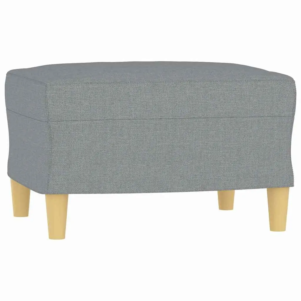 Light Grey Footstool 60x50x41 cm Fabric Ottoman