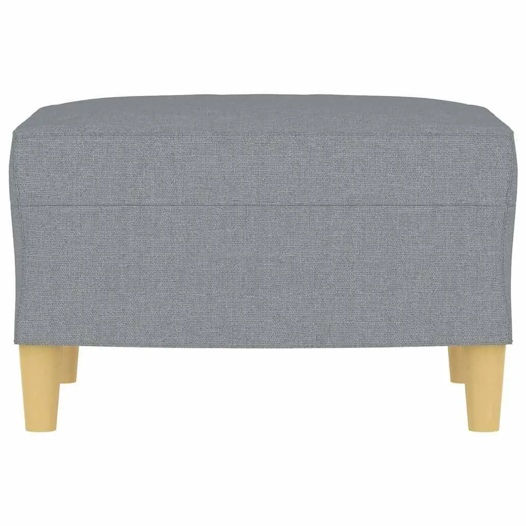 Light Grey Footstool 60x50x41 cm Fabric Ottoman