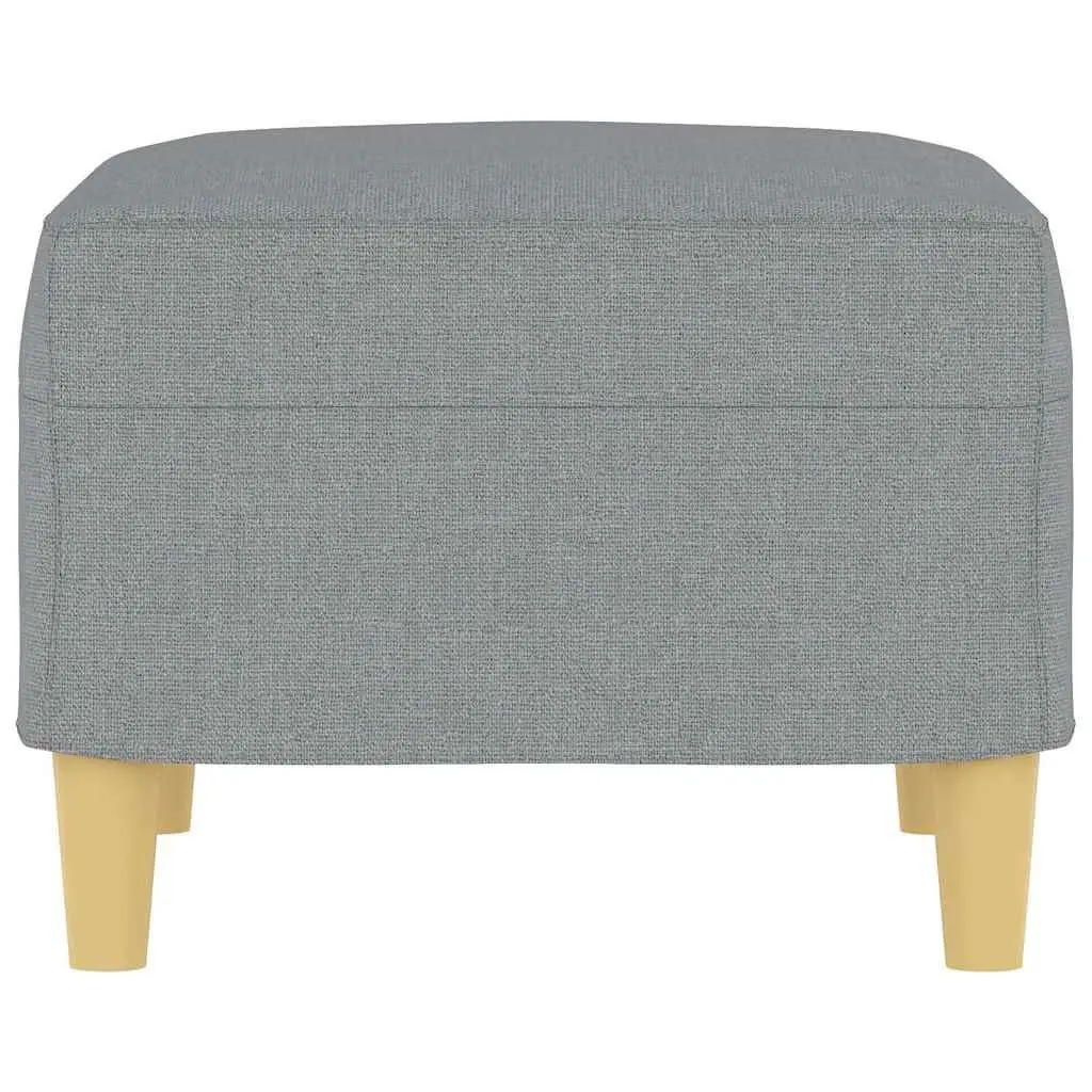Light Grey Footstool 60x50x41 cm Fabric Ottoman