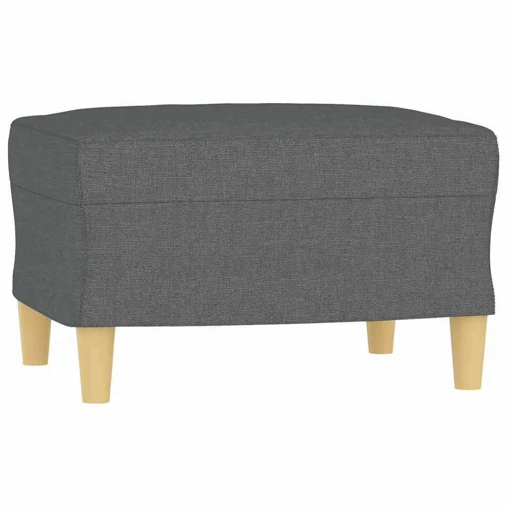 Dark Grey Fabric Footstool 60x50x41 cm