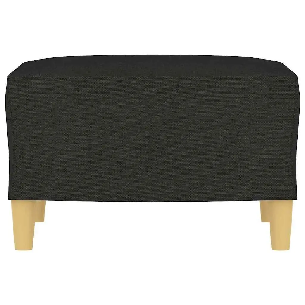 Footstool Black Fabric Ottoman 60 x 50 x 41 cm Plywood