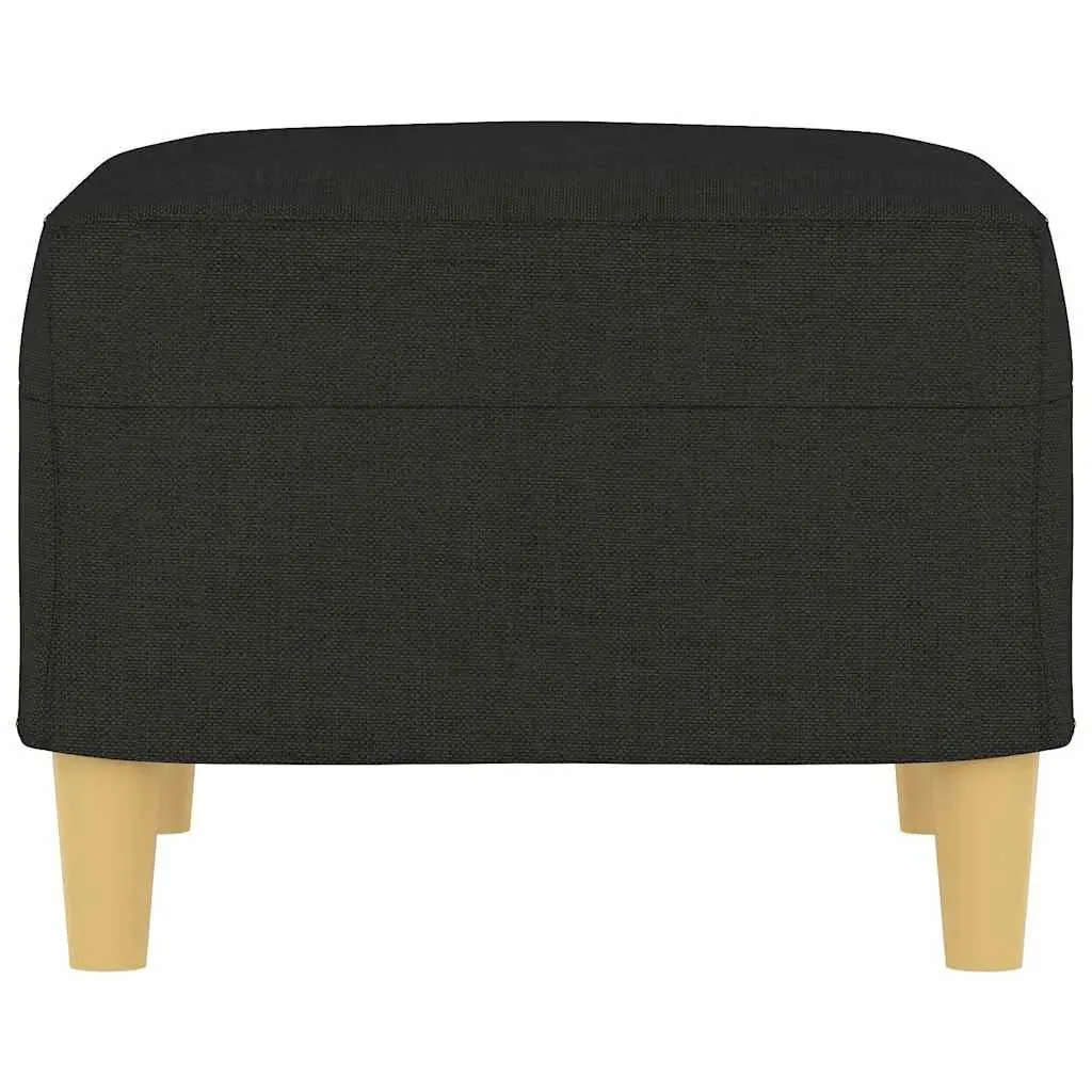 Footstool Black Fabric Ottoman 60 x 50 x 41 cm Plywood