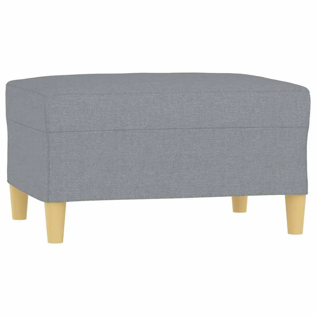 Footstool Light Grey 70x55x41cm Modern Fabric Ottoman