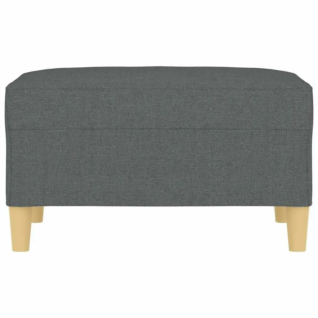Dark Grey Fabric Footstool Ottoman
