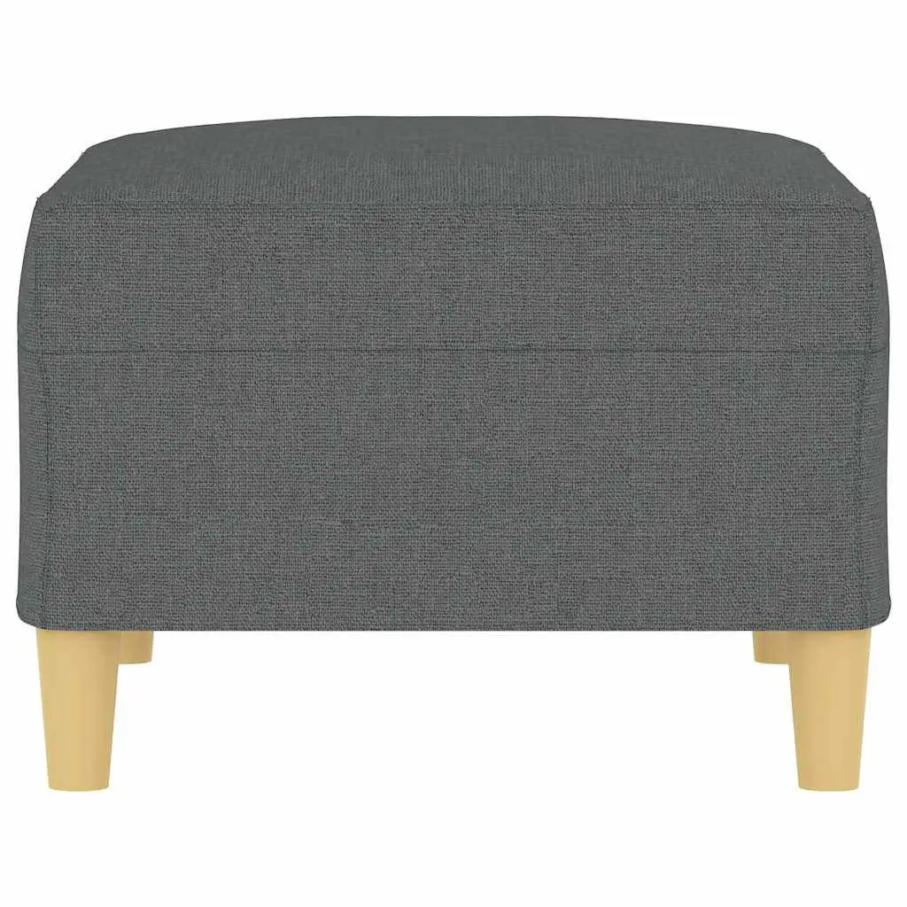 Dark Grey Fabric Footstool Ottoman