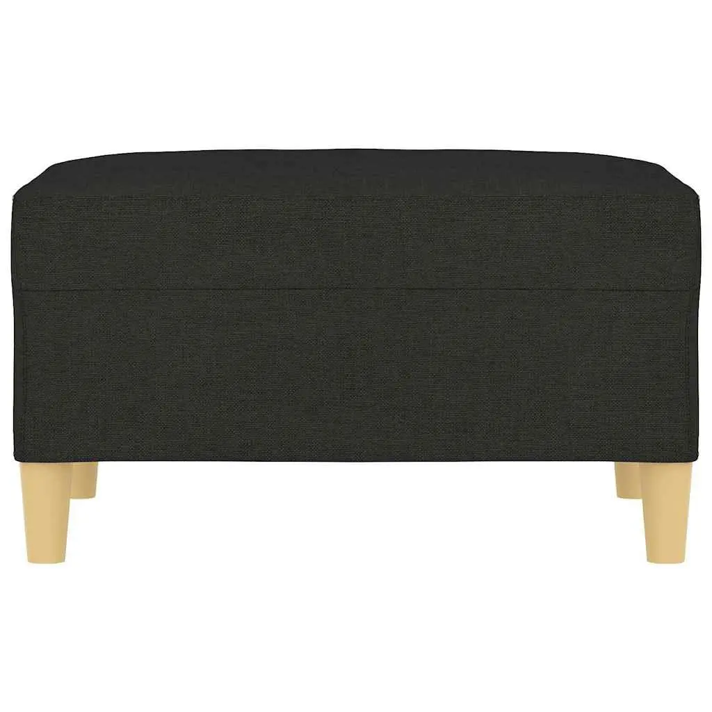 Black Fabric Footstool Ottoman for Living Spaces