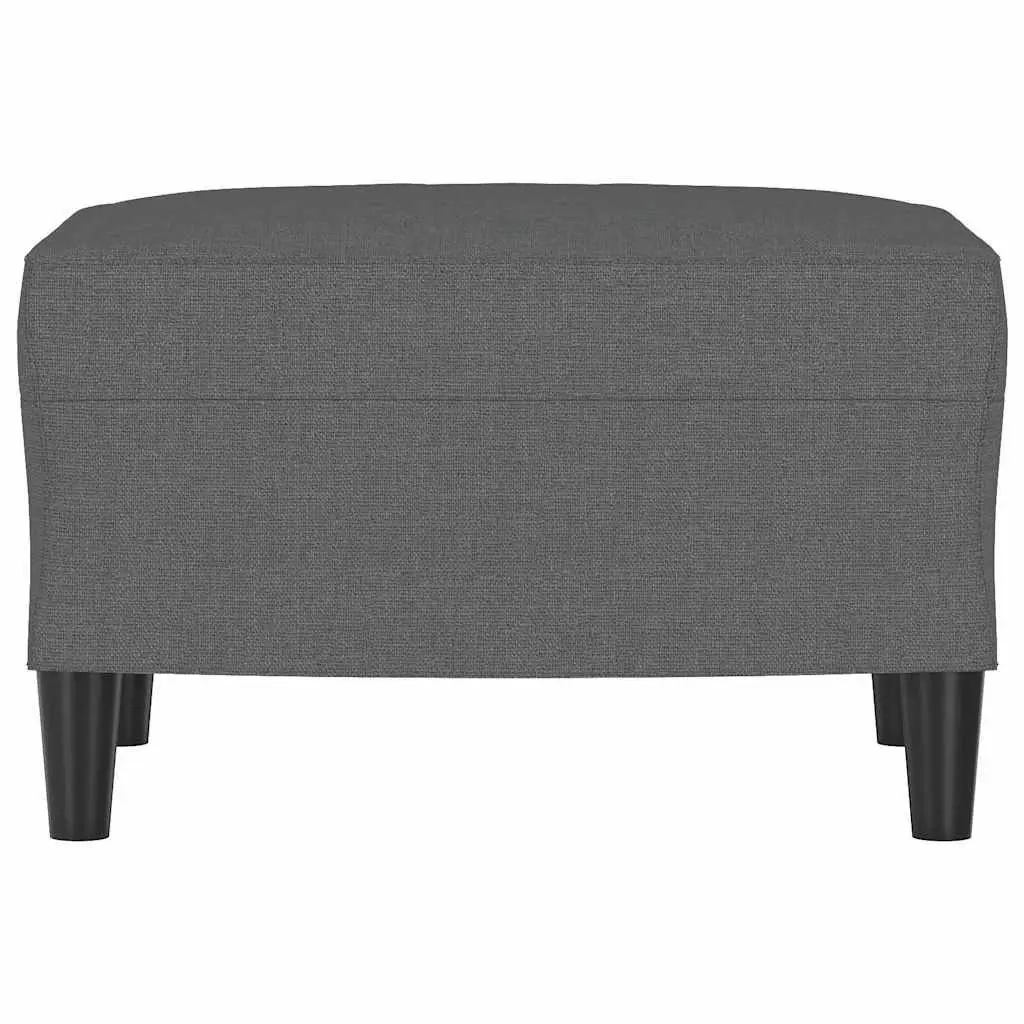 Grey Fabric Upholstered Footstool for Living Room