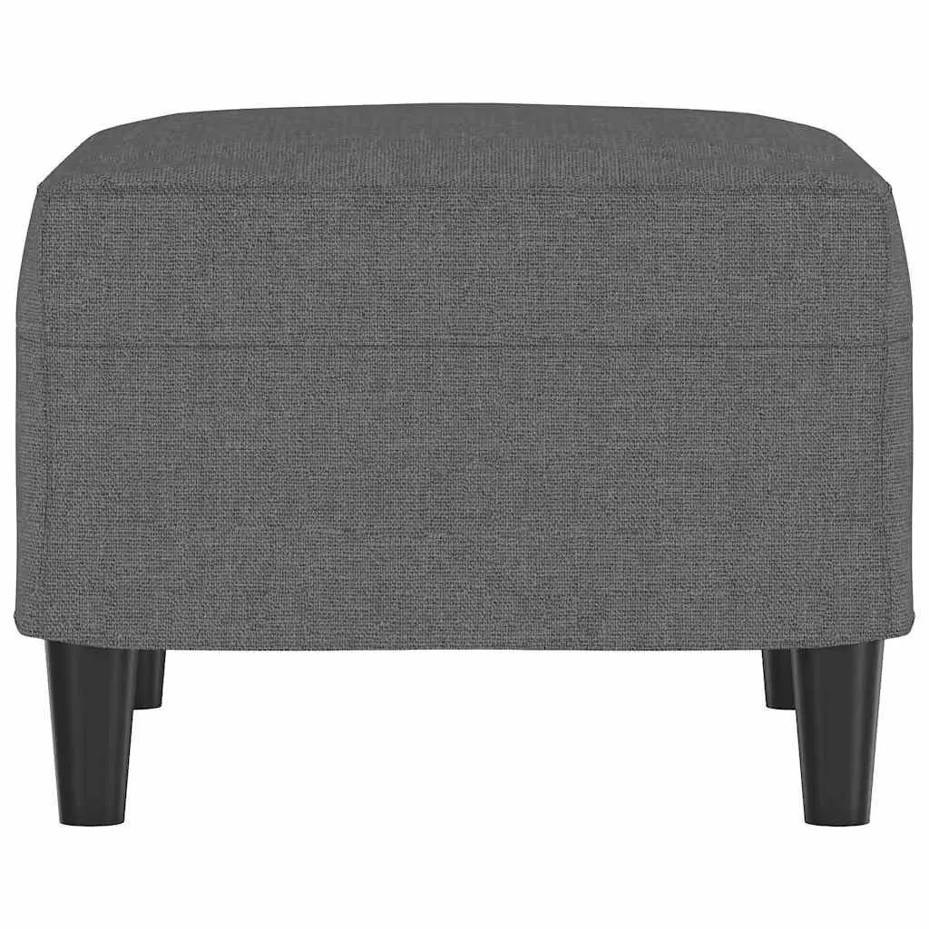 Grey Fabric Upholstered Footstool for Living Room
