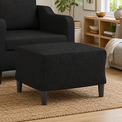 Compact Black Footstool Ottoman for Living Rooms