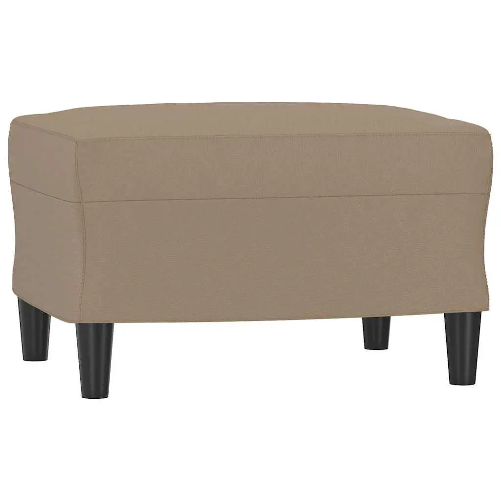 Footstool Brown Faux Leather Compact Ottoman Plywood