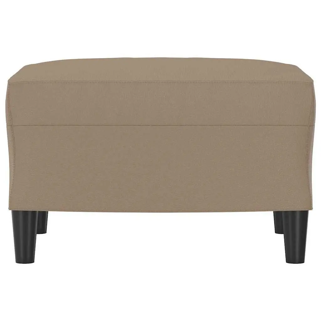 Footstool Brown Faux Leather Compact Ottoman Plywood