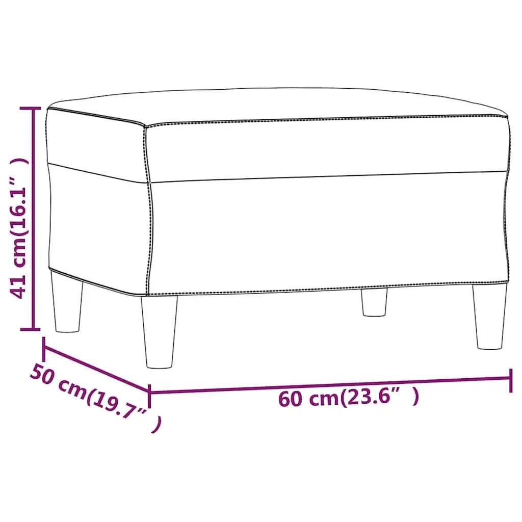Footstool Grey Velvet Upholstered Compact Plywood Frame