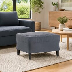 Grey Velvet Footstool 60x50x41cm for Relaxation
