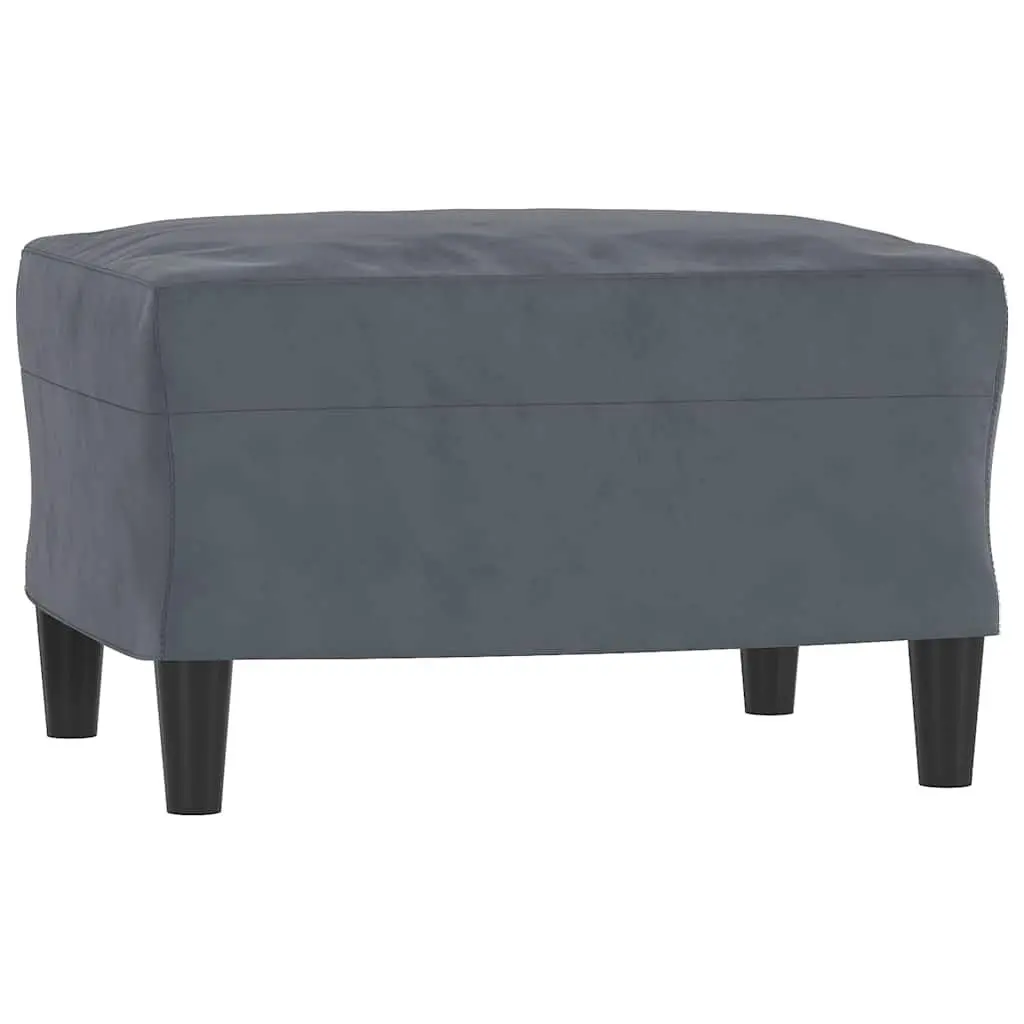Grey Velvet Footstool 60x50x41cm for Relaxation