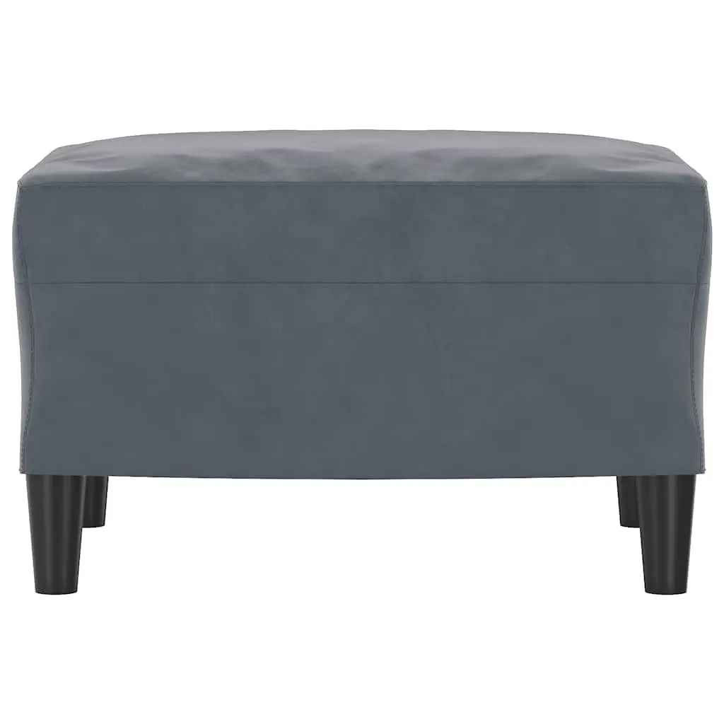Grey Velvet Footstool 60x50x41cm for Relaxation