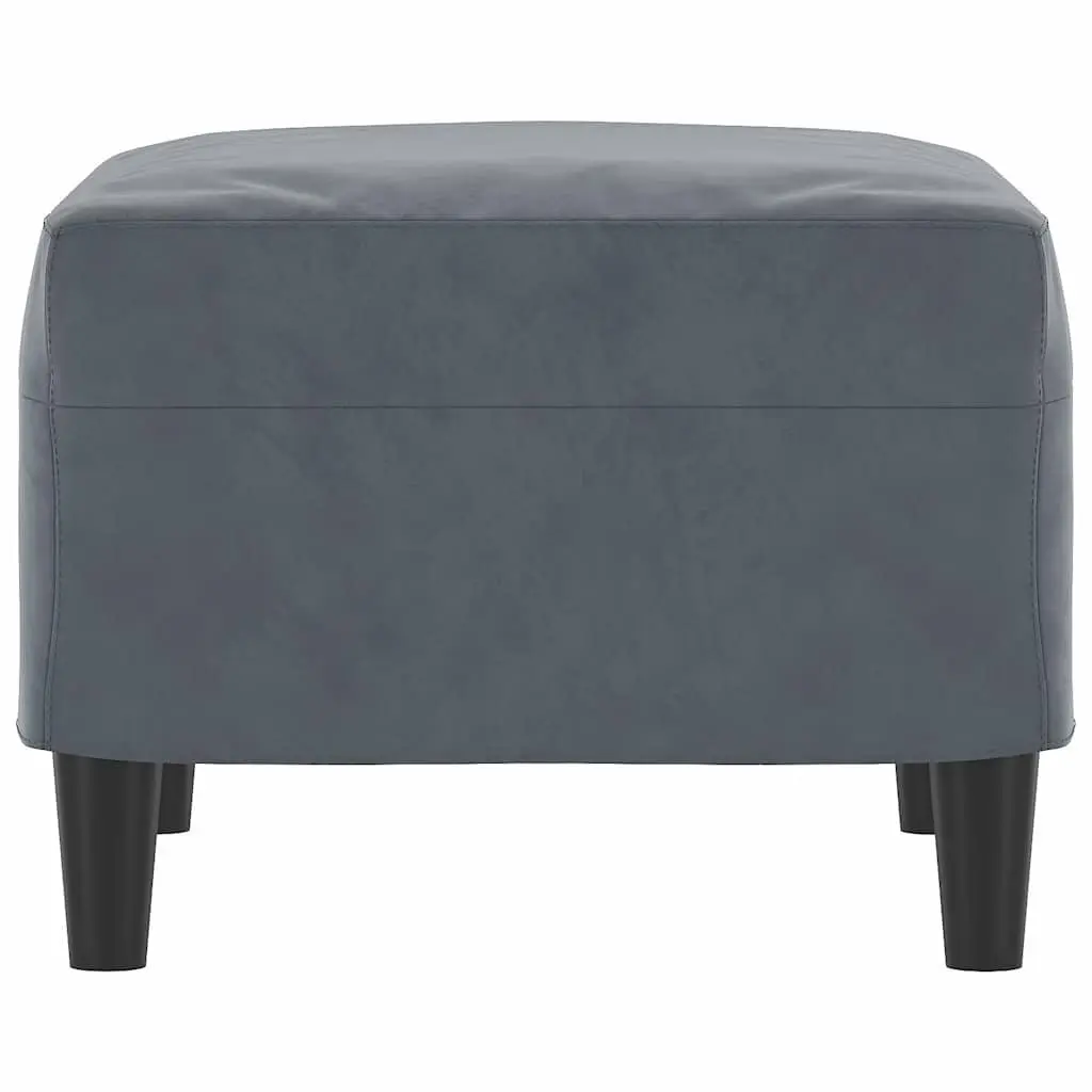 Grey Velvet Footstool 60x50x41cm for Relaxation