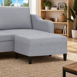 Grey Fabric Footstool 70x55x41cm for Comfort