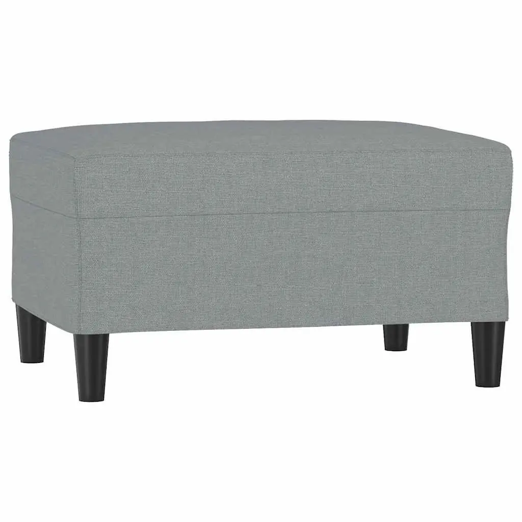 Footstool Grey Compact 70x55x41cm Fabric Plywood Resting Stool Living Room Furniture