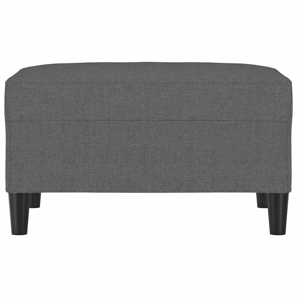 Footstool Dark Grey Fabric Ottoman 70L x 55W x 41H cm Plywood Frame