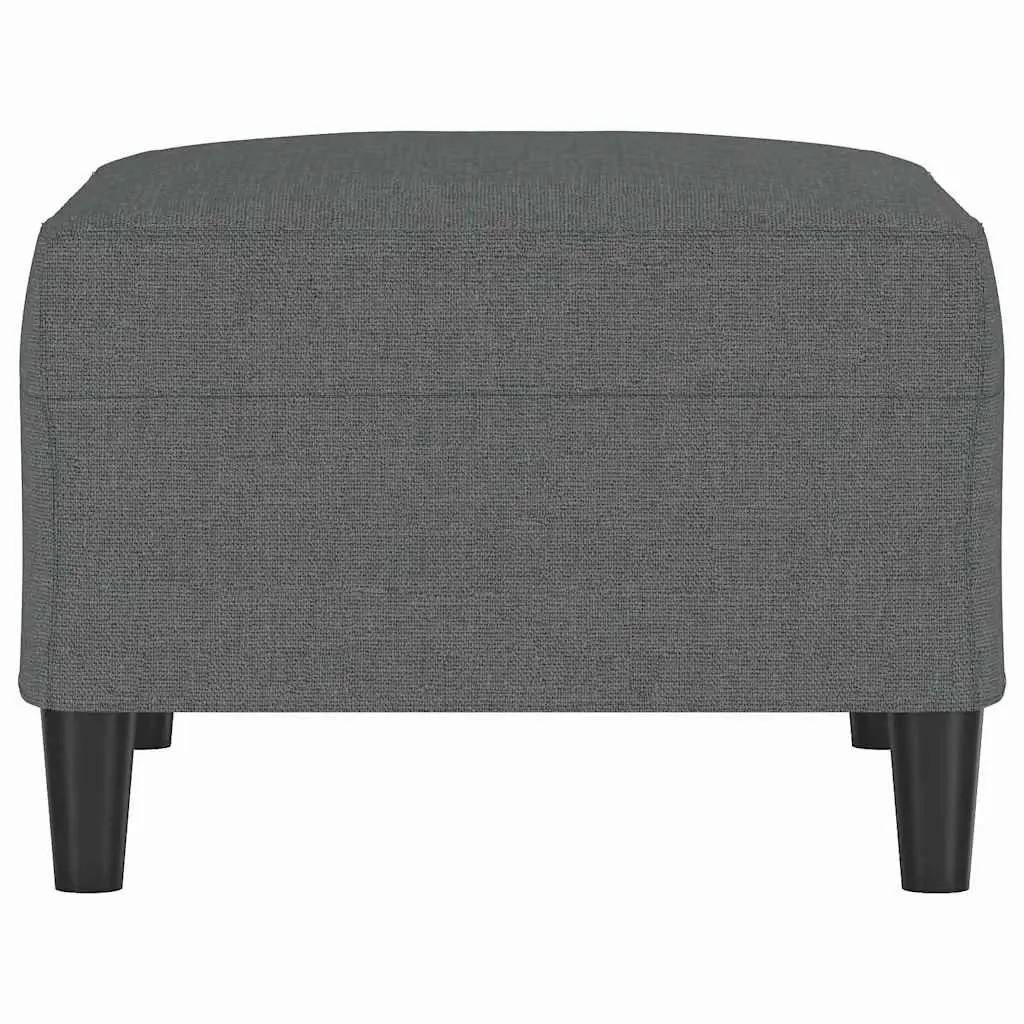 Footstool Dark Grey Fabric Ottoman 70L x 55W x 41H cm Plywood Frame