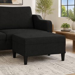 Modern Black Footstool for Living Room 70x55x41 cm