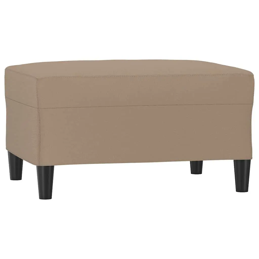 Footstool Brown Faux Leather Ottoman 70 x 55 x 41 cm Plywood