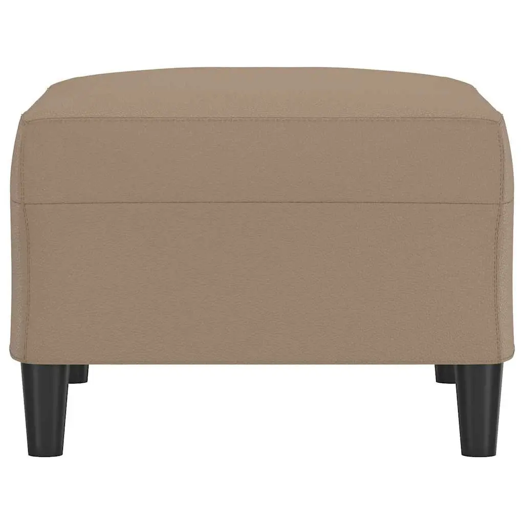Footstool Brown Faux Leather Ottoman 70 x 55 x 41 cm Plywood
