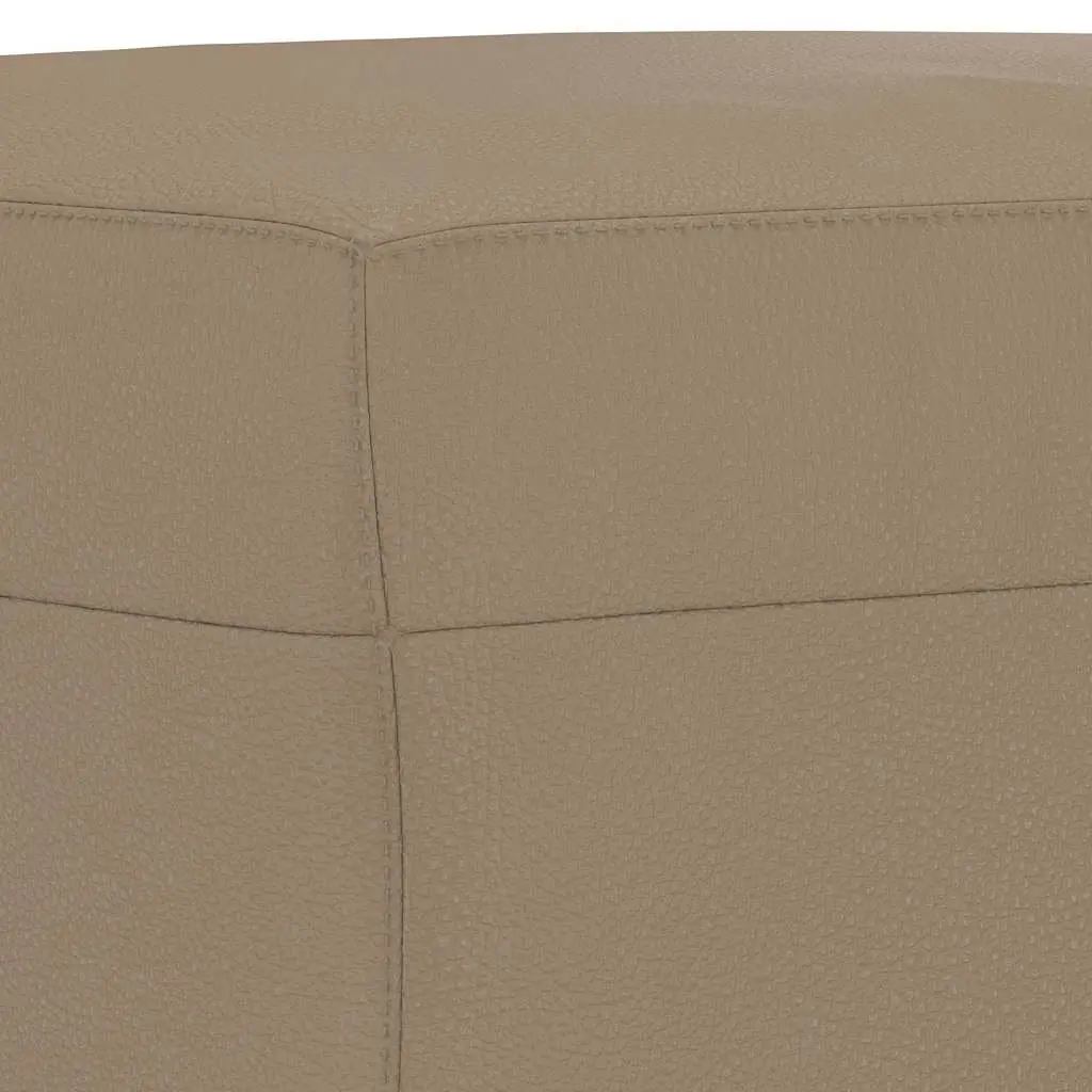 Footstool Brown Faux Leather Ottoman 70 x 55 x 41 cm Plywood