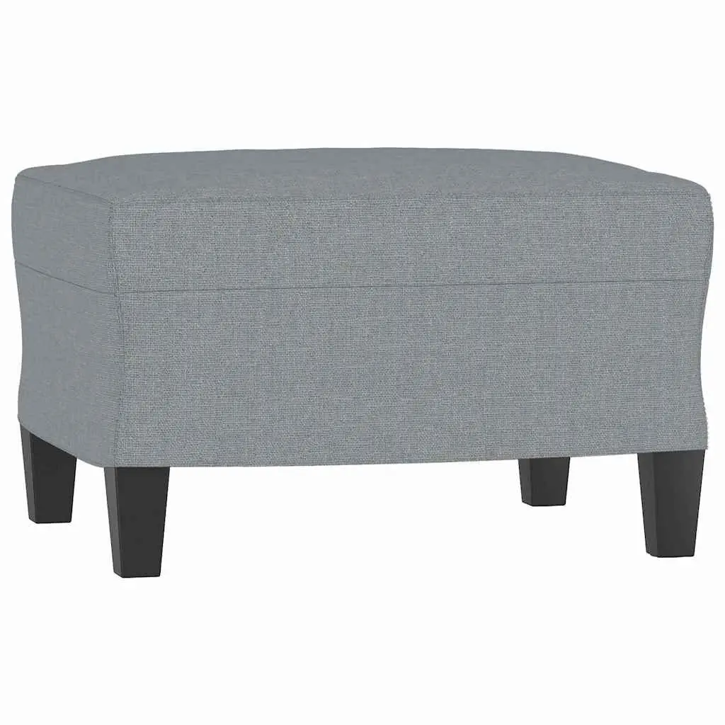 Light Grey Fabric Ottoman Footstool for Living Spaces